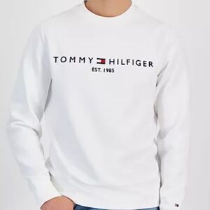 Tommy Hilfiger EUC Unisex Size Medium Cozy White Fleece Sweatshirt
